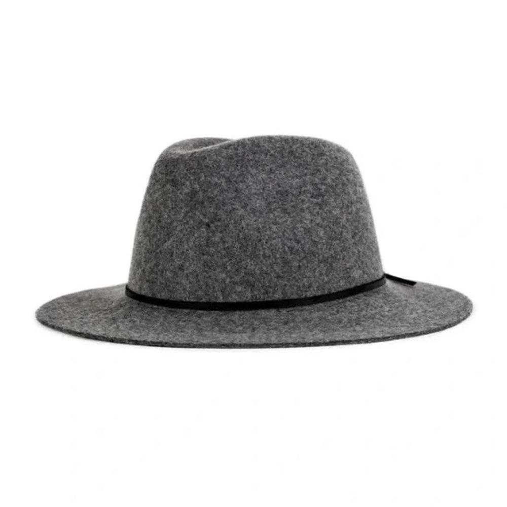 BRIXTON l Grey Wesley Packable Fedora l 2 1/2" Brim l Size Small